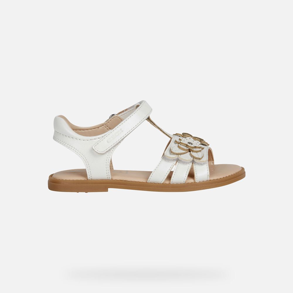 Sandalias Geox Menina Branco - Karly - IFVCQ7638